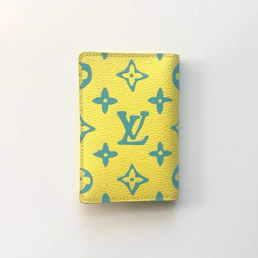 🔥 LOUIS VUITTON Pocket Organizer in bright yellow and blue.